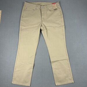 Levi's 514 Jeans Mens 36x30 Khaki Tan Straight Fit Stretch‎ WaterLess 5-Pocket